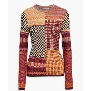 Ulla Johnson Red Esma Jacquard-knit Jumper Sweater